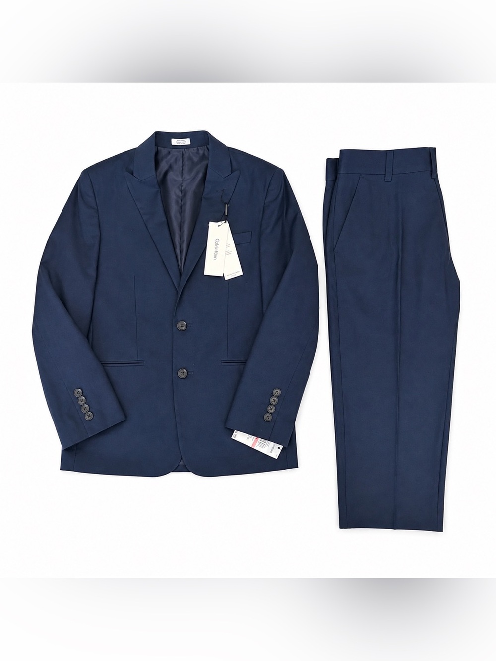 Calvin Klein Boy Navy Two-Button Suit Jacket & Trousers size 10